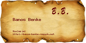 Banos Benke névjegykártya